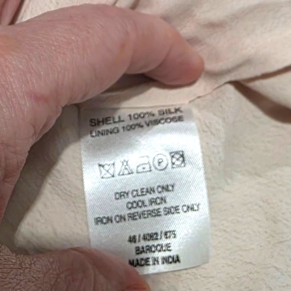 Reiss Light Pink Silk Blouse With Beading Size Small - Picture 4 of 7